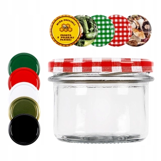 Poháre na med - Sklenená dóza SuperBottles 235 ml, 100 kusov