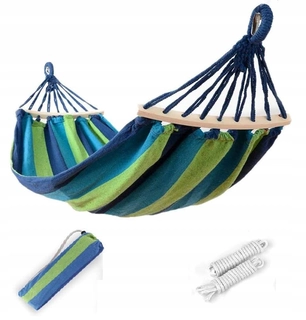 Hojdacia sieť hamak - 2-lôžková hojdacia sieť s rámom swing 200 kg 270x150