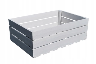 Kvetináč na balkón - Balkónový box drevený sudový 60 x 40 cm biely