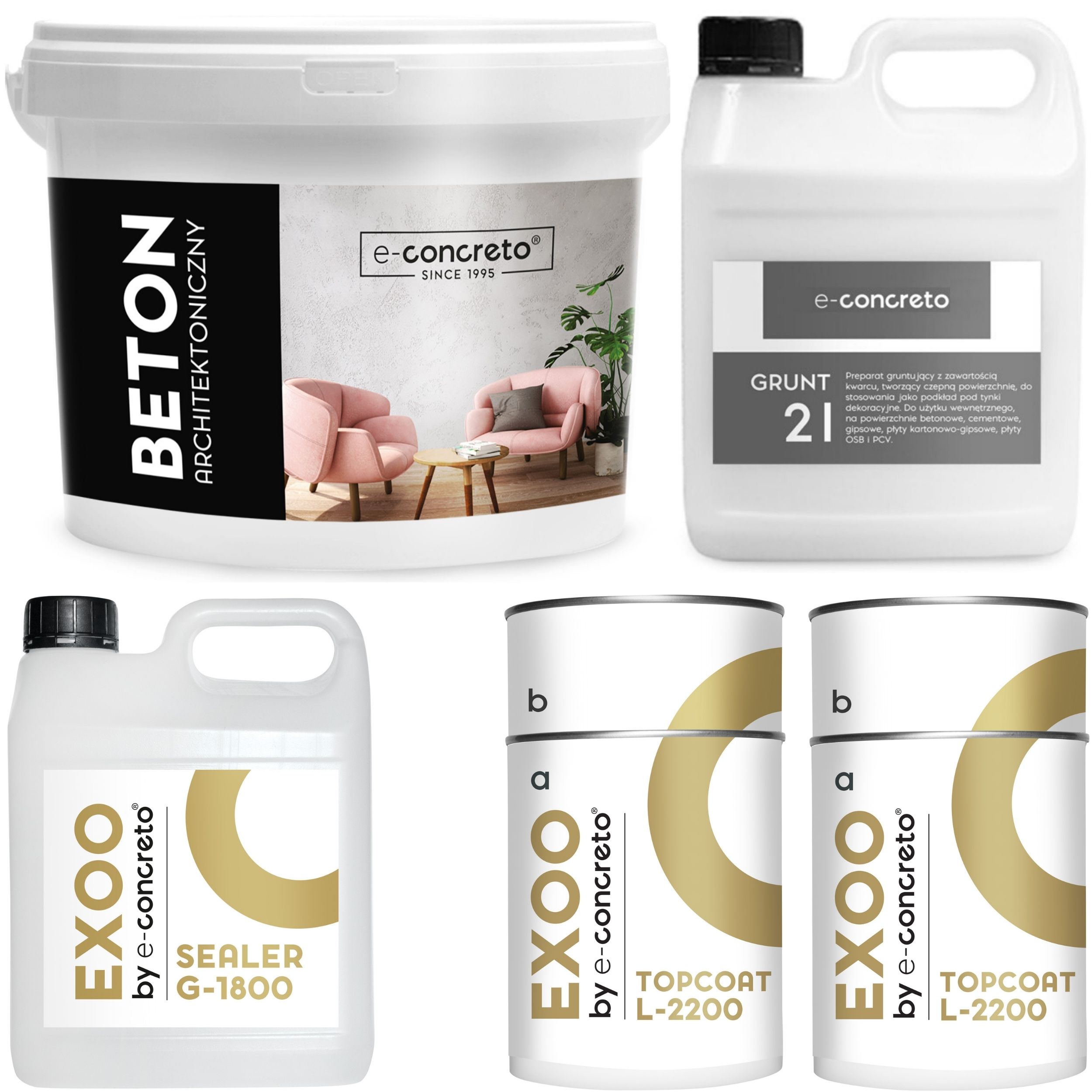 E-betónová omietka BetonSzaryKplLaz 22 kg