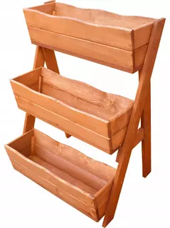 Kvetináč na terasu - Drevený kaskádový box (3-horizontálny) Mahagón 67cm