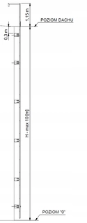 Rebrík - Evakuačný rebrík na streche. Žiadny kôš 1080 cm 24h