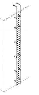 Rebrík - Evakuačný rebrík na streche. Žiadny kôš 640 cm 24h