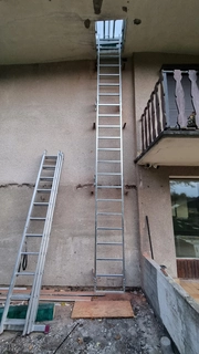 Rebrík - Evakuačný rebrík na streche. Žiadny kôš 942,5 cm 24H
