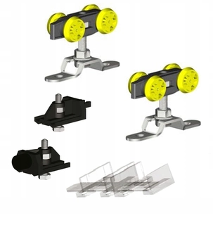 Kovania na posuvné dvere - Prechodné dvere Hercules 60 kg set