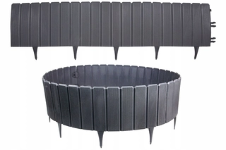 Obrubník palisáda - Plastový plot ECO PALISADE GRAPHITE, hrana 15m