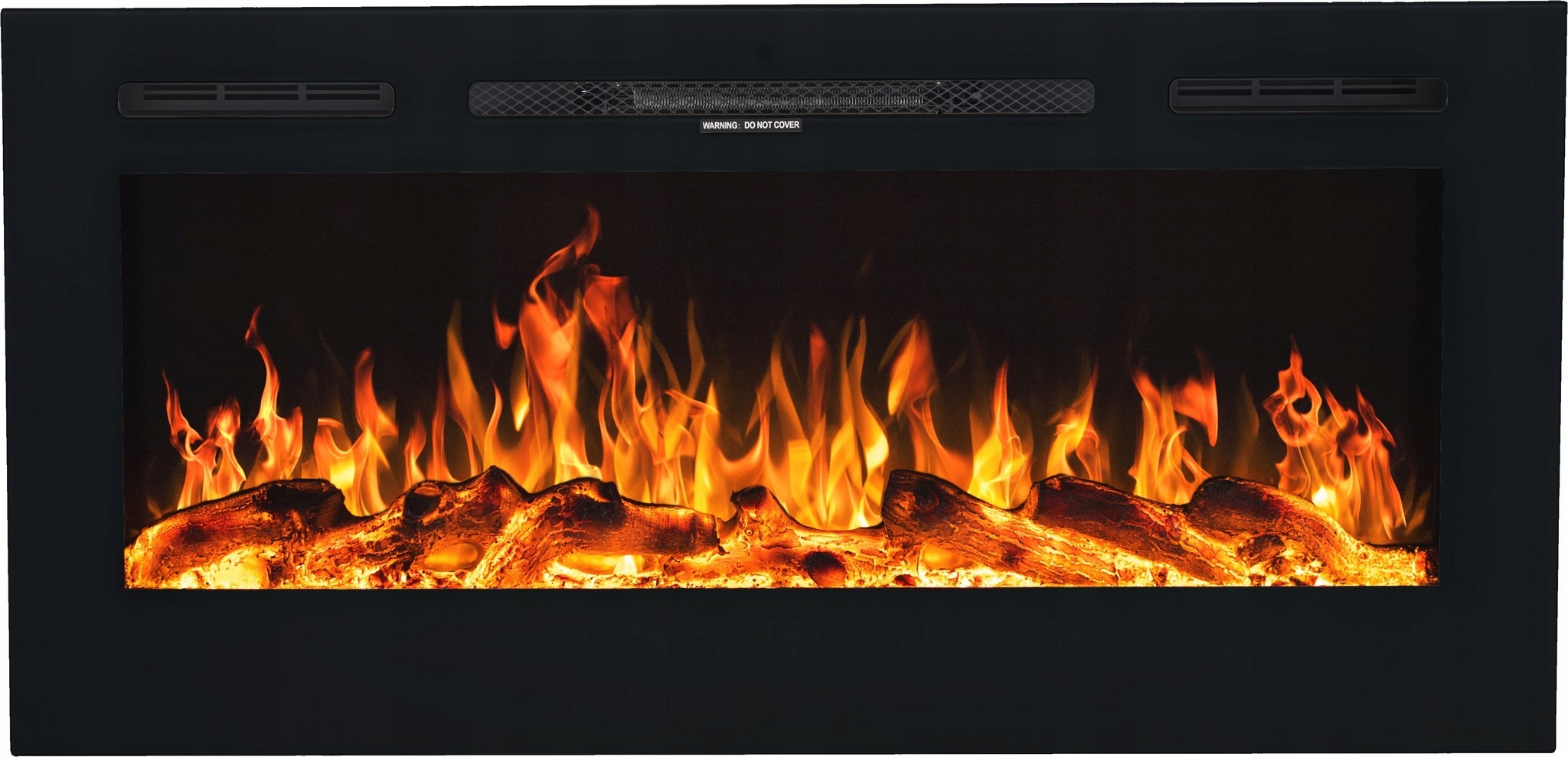 Vstavaný krb s funkciou vykurovania, elektrický Aflamo čierny 1500 W 114 x 54,4 x 14 cm