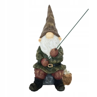 Dekorácia do jazierka - Figurín trpaslíka s tyčou do vodného rybníka