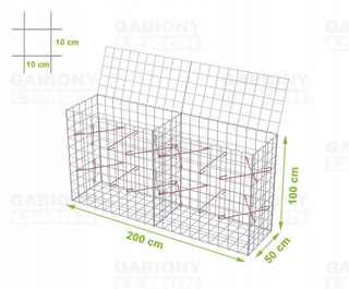 Gabion - Gabion Gabiony Lemon GK20511010SV 200 x 50 x 100 cm