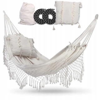 Hojdacia sieť hamak - Dvojitá Hammock 200x150 + Cushion Cover lano