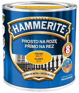 Laky, farby na záhradný nábytok - Hammerite farba na kov žltá 2,5l