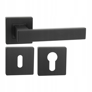 Kľučky na dvere - Talianska ruky Modern Q +Black Mat Rosette