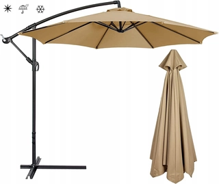 Kryt na záhradný slnečník - Obal na záhradný slnečník s 8 ramenami, 300 cm, khaki