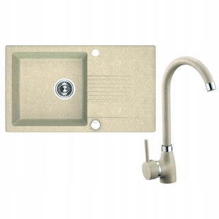 Kuchynský drez - LAVE Celia Drez 76x44 cm s batériou Beige