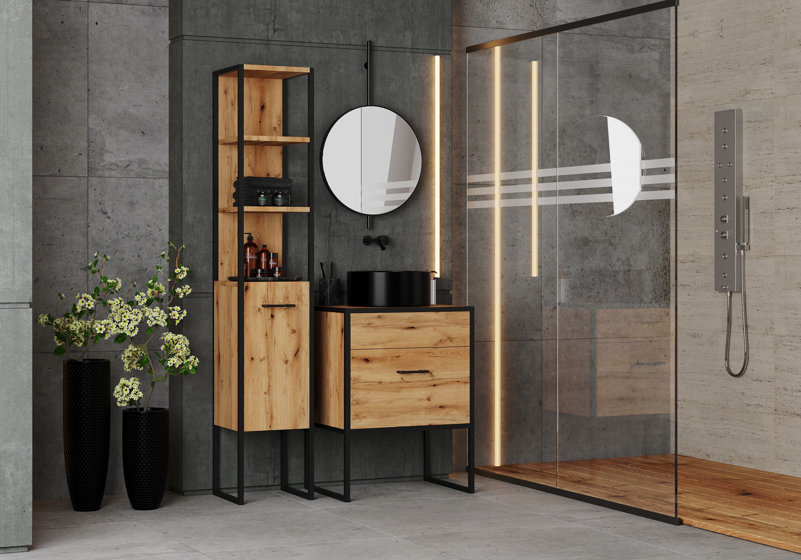 Kúpeľňový nábytok LOFT, kúpeľňová zostava AURA