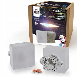 Záhradné osvetlenie chodníka - LedBruk Svietiace dlažobné kocky LED Holland 10x10 RGB+CCT BC 2700K~BZ 6500K