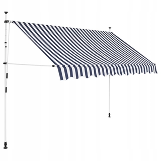 Strieška nad dvere - Markíza valcovaná ručne, 300 cm, modro-biela P