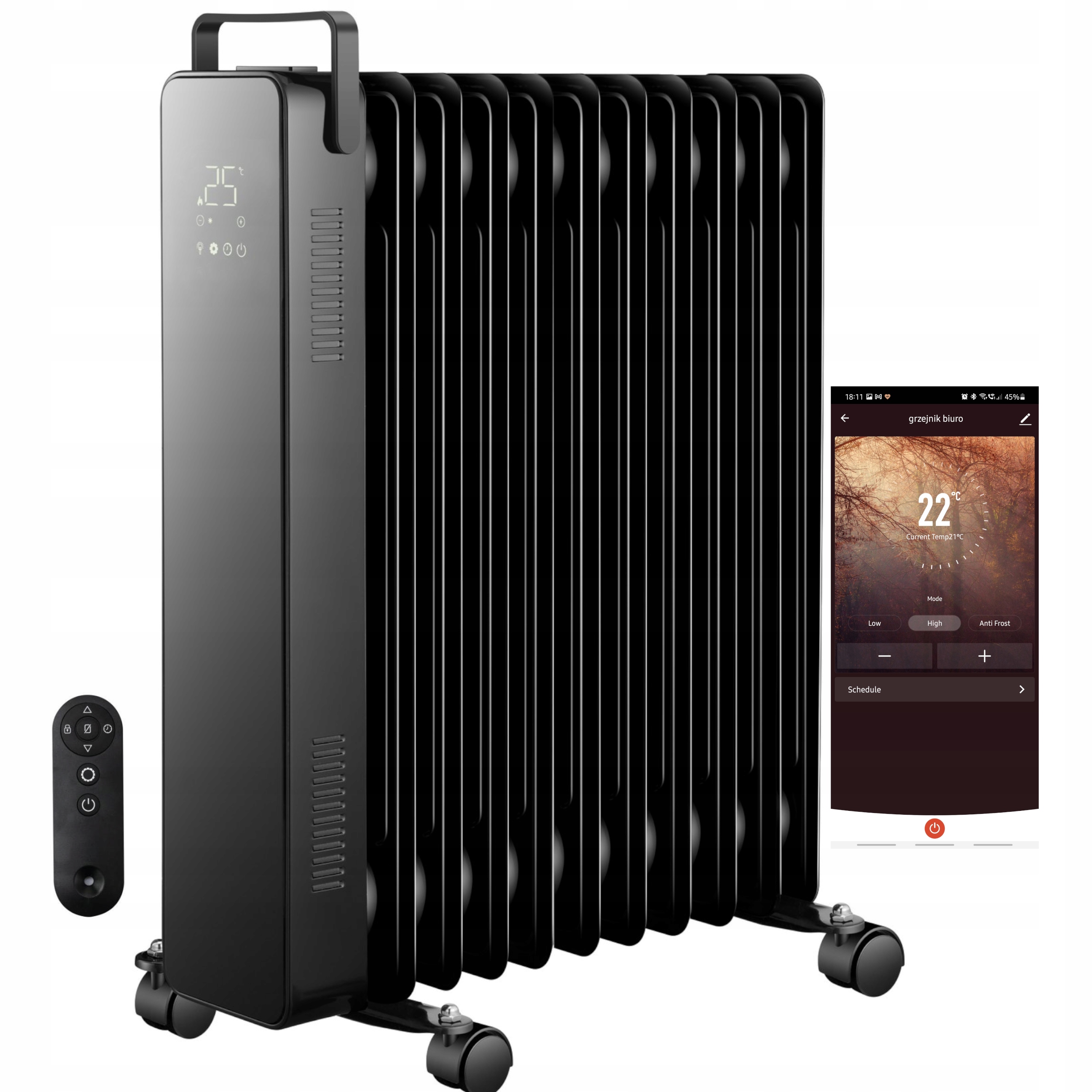 Olejový chladič Volt Polska 2500 W čierny