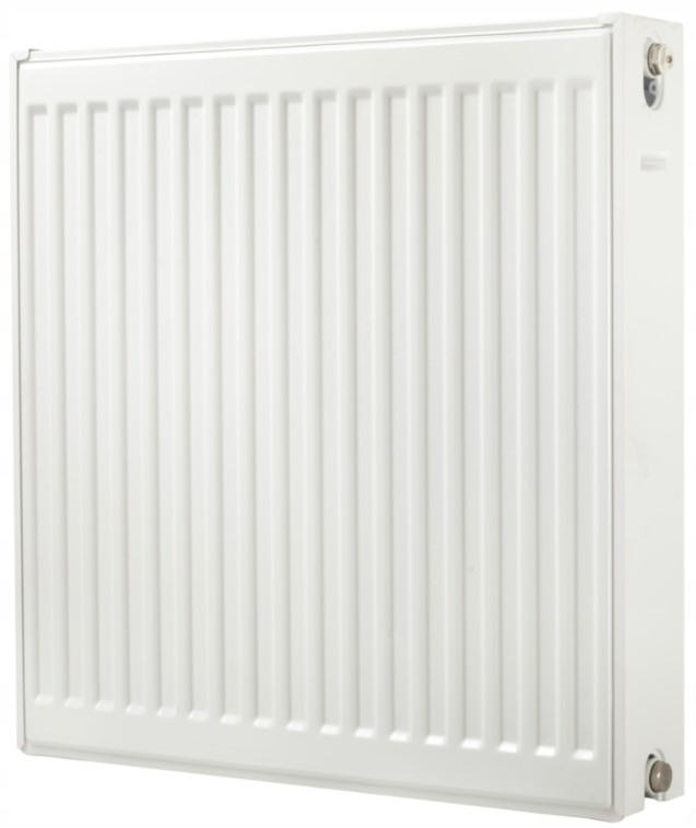 Oceľový panelový radiátor Diamond 1250 W biely 600 x 600 x 108 mm - bočné pripojenie