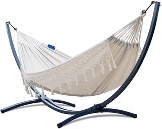 Hojdacia sieť hamak - POTENZA Rám 220KG + Hammock Santia XL 220x160 ECRU