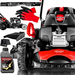 Benzínová, naftová kosačka - Benzínová kosačka Venom s košom, objem 202 cm³. kôš 62 l, šírka záberu 56 cm + 2 ďalšie produkty