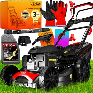 Benzínová, naftová kosačka - Benzínová kosačka Venom s košom, objem 202 cm³. kôš 62 l, šírka kosenia 51 cm + 2 ďalšie produkty