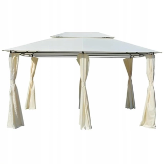 Predajný stan, altánok - Obchodný záhradný stanový pavilón 4x3 m biely