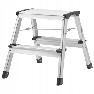 Rebrík - Pracovná platforma hliníková skladačka 40 cm schodov