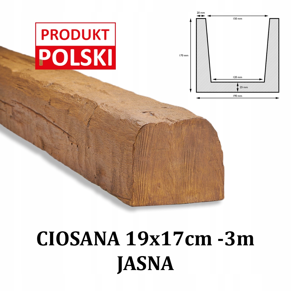 RUSTIKÁLNY REZANÝ NOSNÍK Imitácia trámu 19x17 3 m