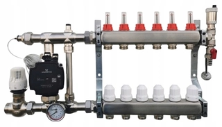 Rozdeľovač pre kúrenie - Distribútor 8 s GRUNDFOS Steel Group Pump