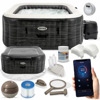 Záhradná vírivka - Štvorcový nafukovací hydromasážny bazén Intex 795 l