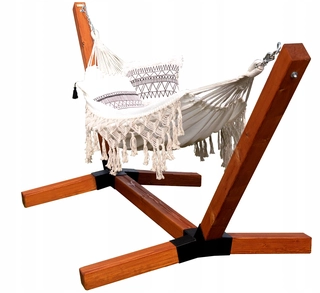 Hojdacia sieť hamak - Rack + Hammock Cotton BOHO Premium XXL 95x95
