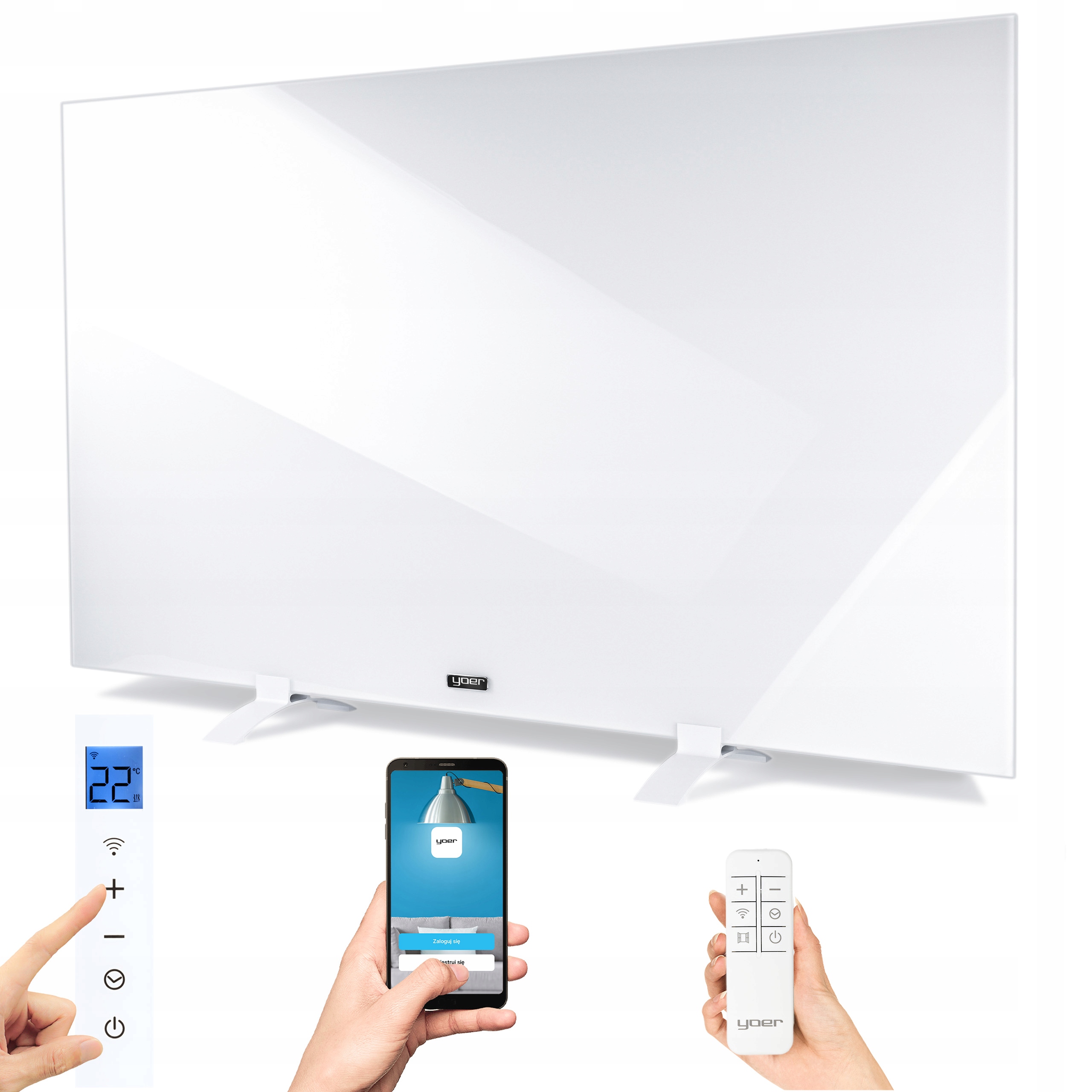 Infražiarič Elektrický ohrievač Yoer 600W WiFi + časovač + DIAĽKOVÉ