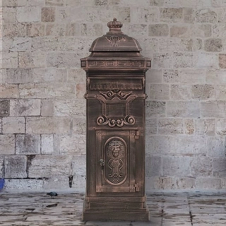 Poštová schránka - Stály box pre vintage zoznam, hnedá