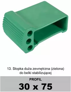 Rebrík - Drabex 30x75 zelená stabilizačná pätka rebríka