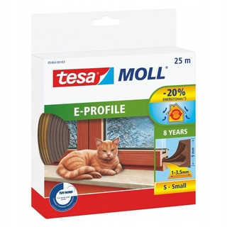 Tesnenie dverí - Tesnenie okna Tesa Brown E 25m 7 mm