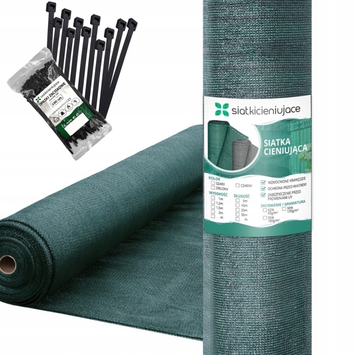 Tieniaca sieť 1×25 m | 90 % tienenie, UV Protect 5+, zelená