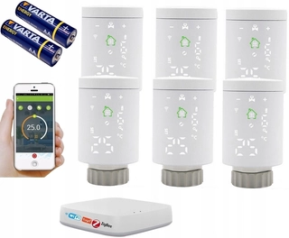 Hlavica, ventíl - Tuya Zigbee 6 x termostat hlava + WiFi ústredia
