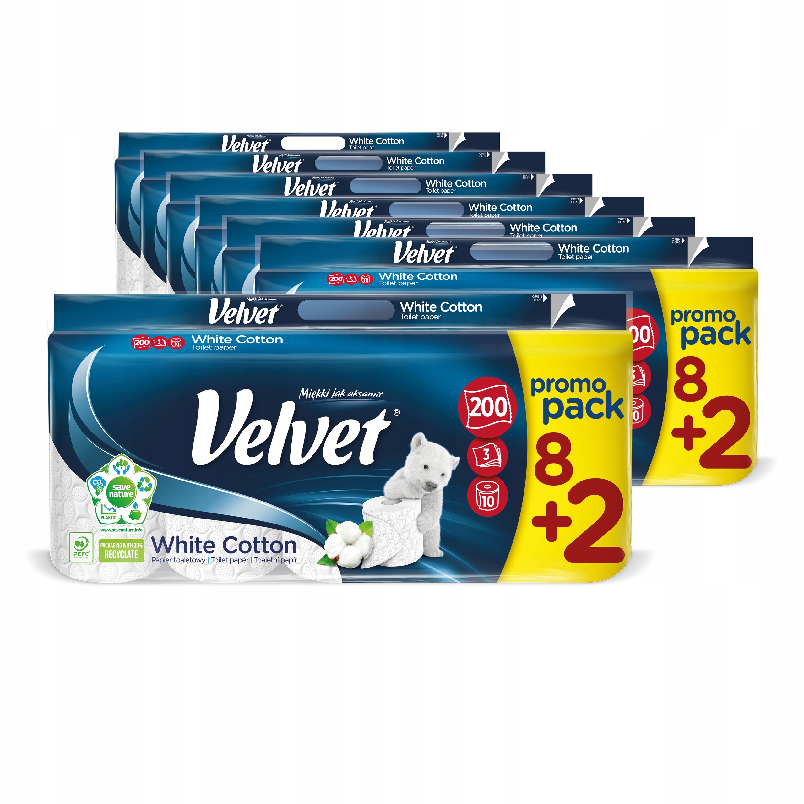Zamatový toaletný papier neparfumovaný 70 ks.