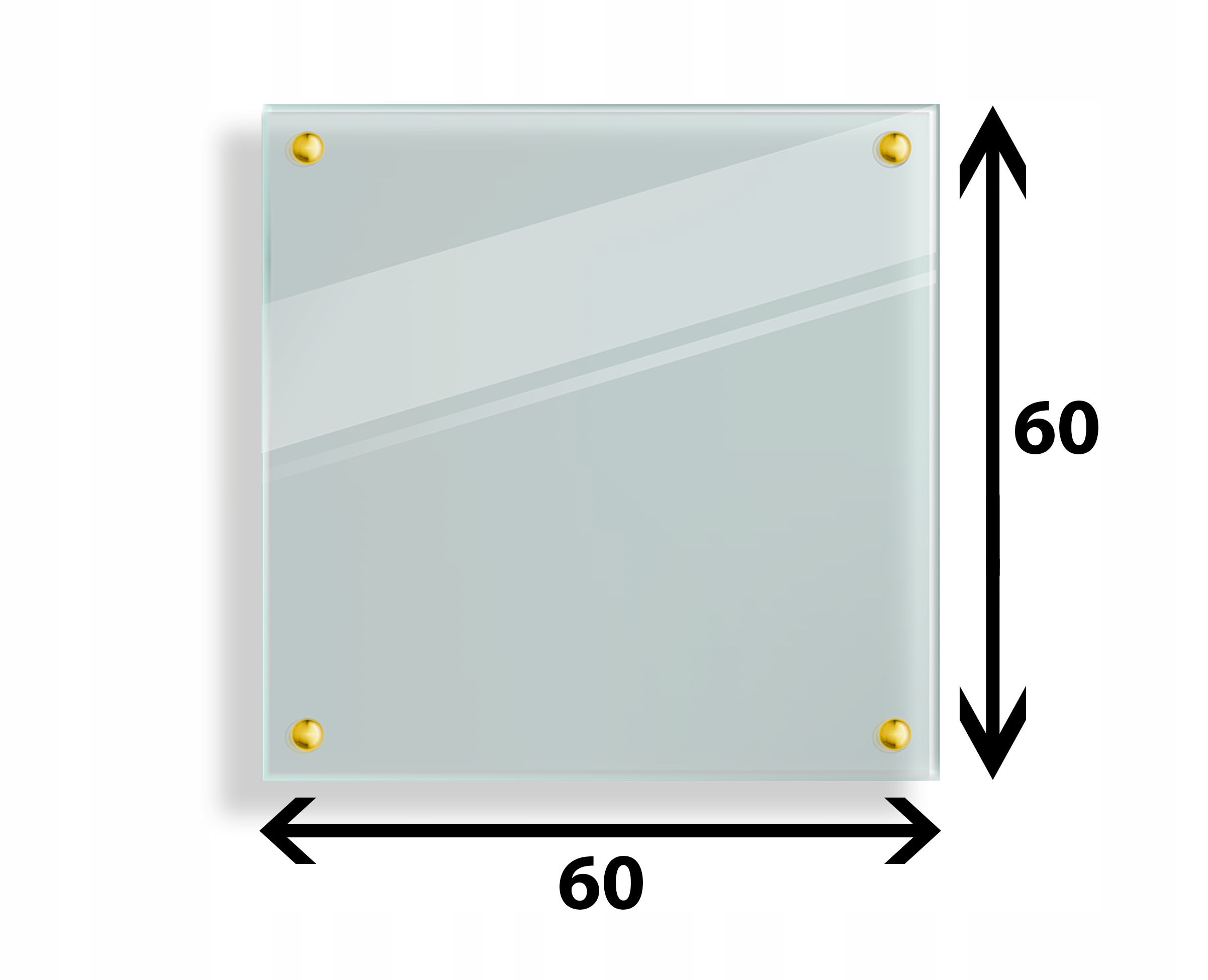 Sklenený panel 60 x 60 x 4 mm, leštené tvrdené sklo