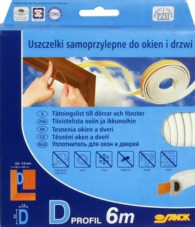 Tesnenie dverí - 6 m E gumové tesnenie hnedé