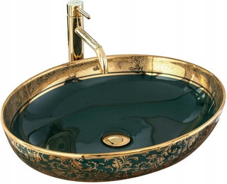 Umývadlo - Umývadlo Margot Green Gold Ceramic Ceramic