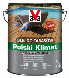 Laky, farby na záhradný nábytok - V33 3V3 Olej na drevené terasy, ČISTÝ 5L