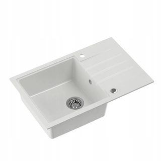 Kuchynský drez - Sink Peter 111 White + Siphon + zástrčka
