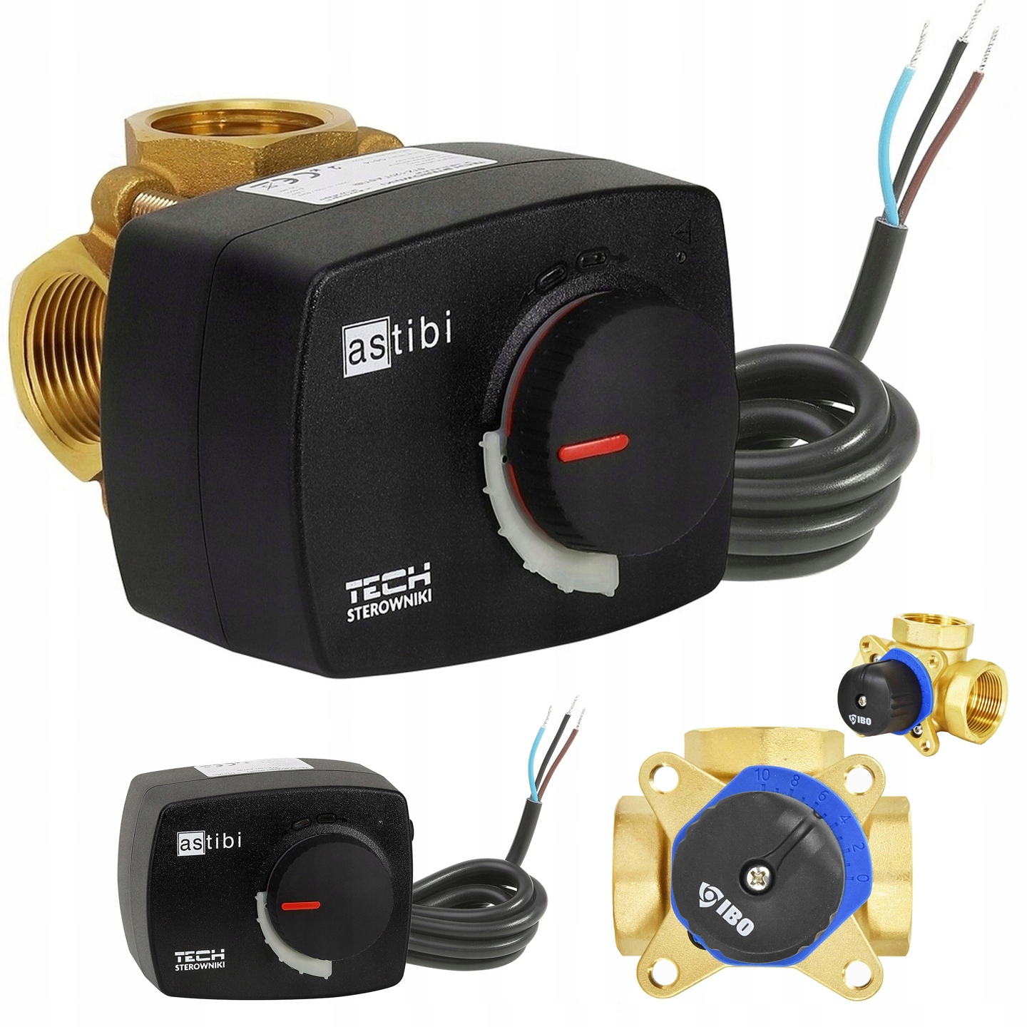 Ibo ventil 1'' IBO MIX 3 DN25 + tech astibi STZ-120 T pohon zmiešavacieho ventilu