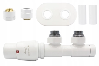 Hlavica, ventíl - Valve termín Twins 50mm White Mat + konektor + ružica