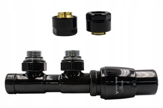 Hlavica, ventíl - Termín Twins Valve Black Gloss 50 mm + CU15MM PR