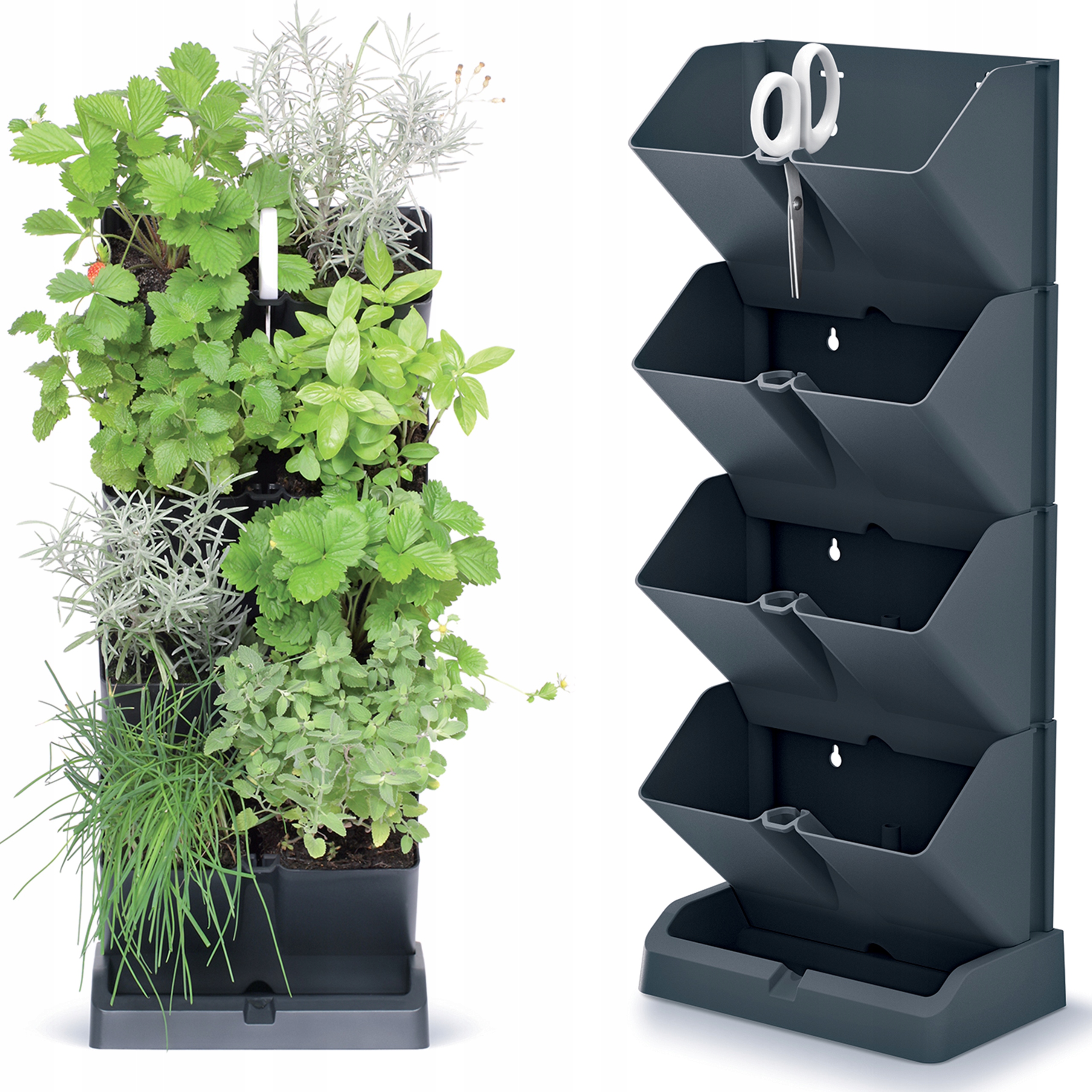 Kvetináč Prosperplast 20 cm x 12 x 48 cm priemer 12 cm plastový čierny