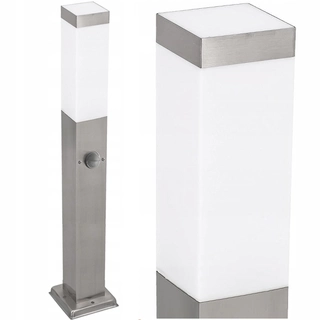 Svetelný stĺp do záhrady - Štvorcový stĺpik osvetlenia SuperLED E27, 65 cm, strieborný