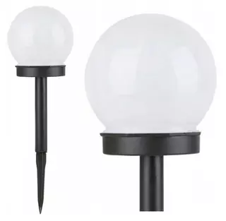 Sada 9 ks slnečná lampa LED záhradná biela guľa, tepaná 10 cm